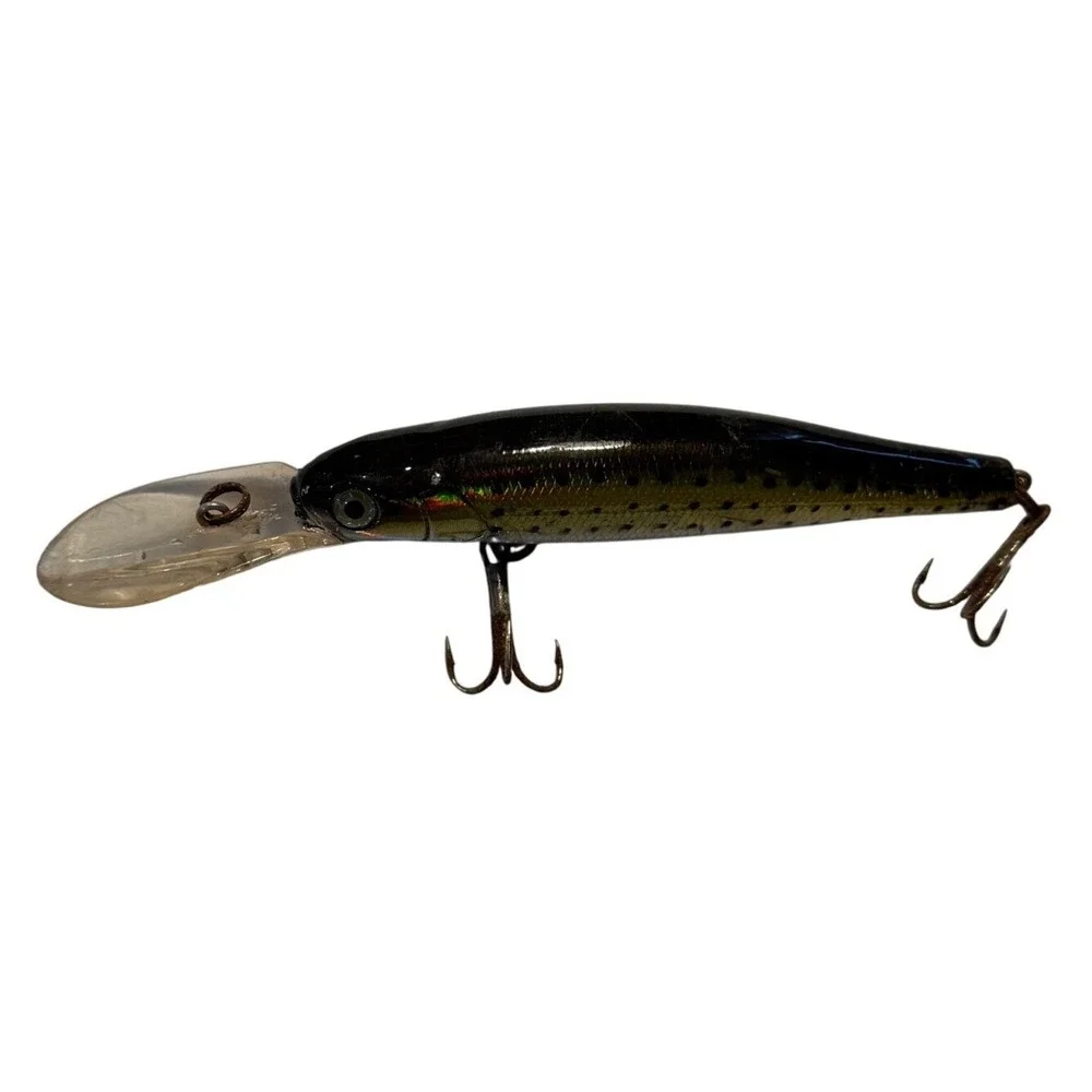 Holographic Gold Silver Deep Diver Minnow Crankbait Fishing Lure 3.5 Inch